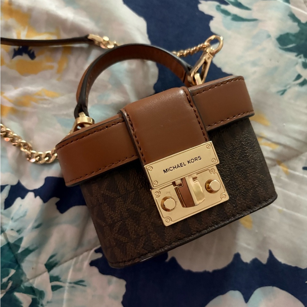 Michael Kors Gold Accent Brown Mini Bag